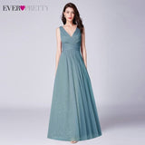 New Bridesmaids Dresses 2020 Ever Pretty EP07526OD Elegant A Line V Neck Long Tulle Pleated Wedding Party Gowns Robe Mousseline