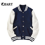 Girls Woman Baseball jackets S 3XL Wine Red Black Royal Blue Red Navy Blue Couple Clothes Autumn Winter ZIIART