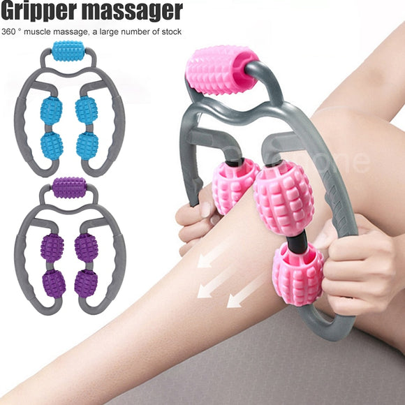 U Shape Trigger Point Massage Roller 360° Full Body Massage Tool Arm Leg Neck Muscle Massager 4 Wheels Fitness Device For Sports