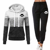 Autumn Tracksuit Woman Zipper Patchwork Hoodie+Pants Suit Long Sleeve Sweatshirts and Trousers 2 Piece Set Winter Clothing